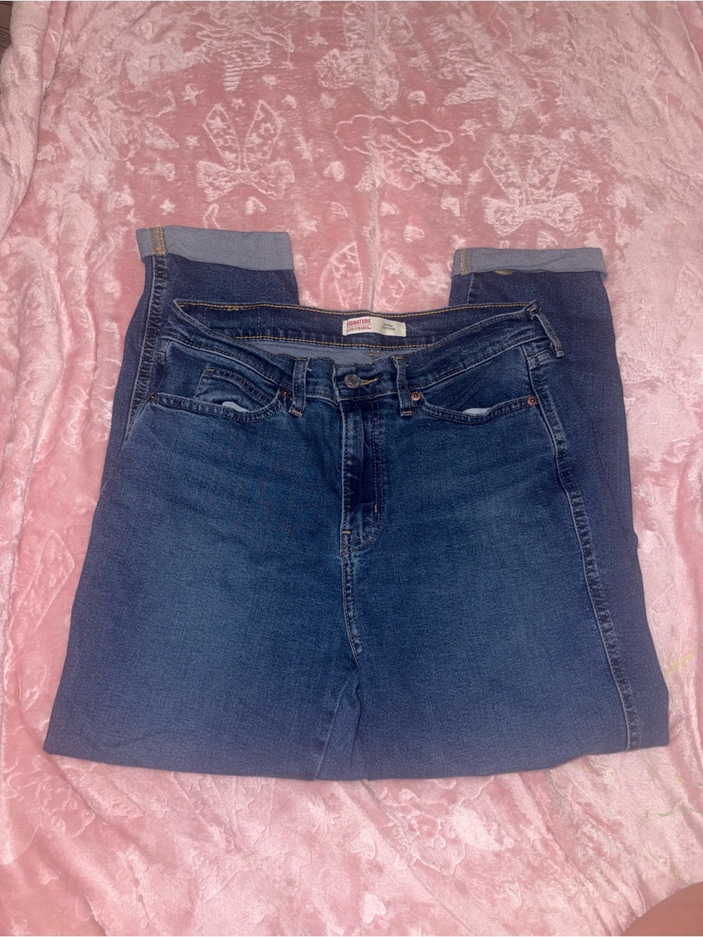 Levi's Women's Boyfriend Jeans in Dark Blue Wash